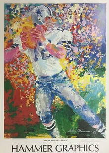 Leroy Neiman Signed - Roger Staubach Quarterback Dallas Cowboys Lithograph Print: Leroy Neiman Pencil Signed Roger Staubach - America's Quarterback