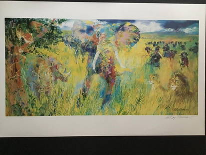 Leroy Neiman Signed The Big Five Wildlife Lithograph Print: Leroy Neiman Pencil Signed -The Big Five The Big Five Title