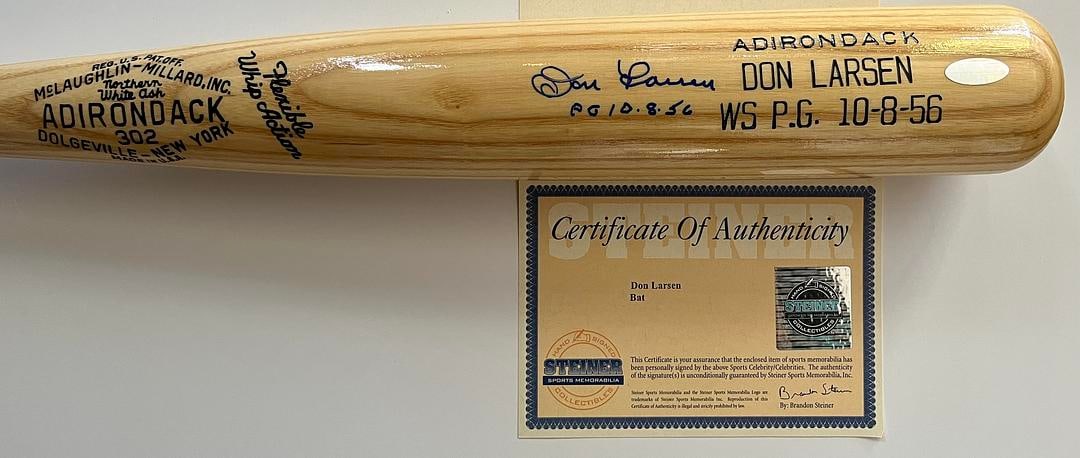 Don Larsen (Yankees) signed/inscribed Perfect Game bat- Steiner Sports (1 of 3)