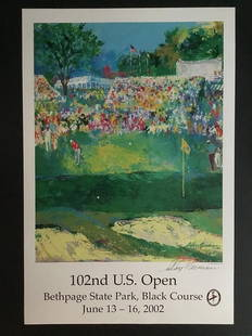 Leroy Neiman Signed Bethpage Black Golf Lithograph Print: Leroy Neiman Pencil Signed - Bethpage Black Bethpage BlackTitle GolfImage Size 36" x 24"Pencil Signed by Artist Leroy NeimanOff Set Lithograph in Excellent ConditionVery Rarely Do You See This Piece