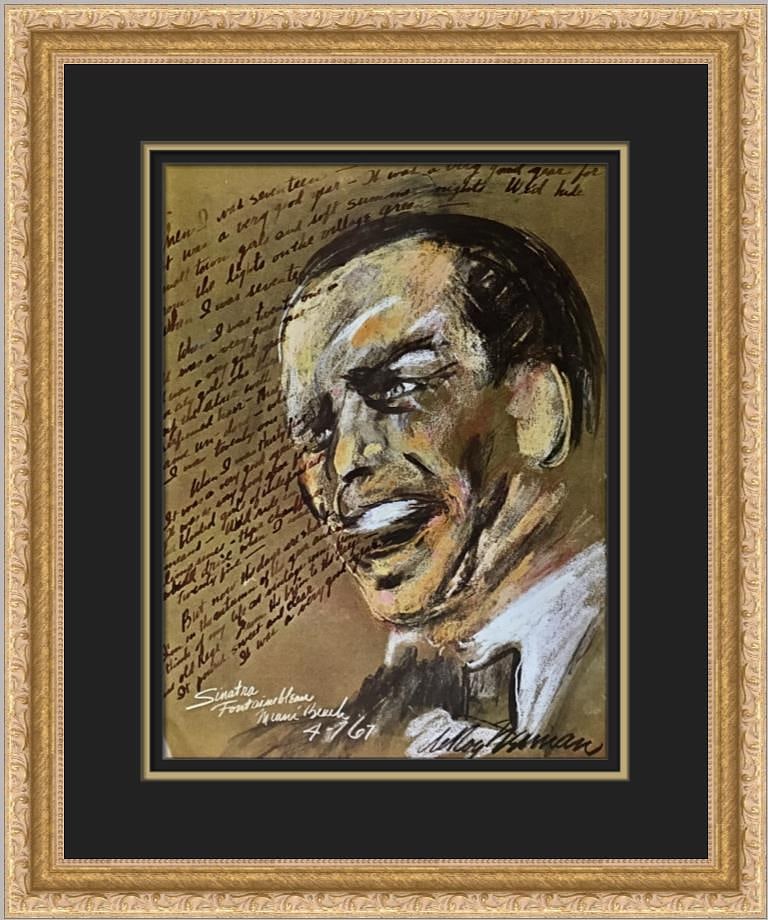 Leroy Neiman Frank Sinatra Custom Framed Print (1 of 2)
