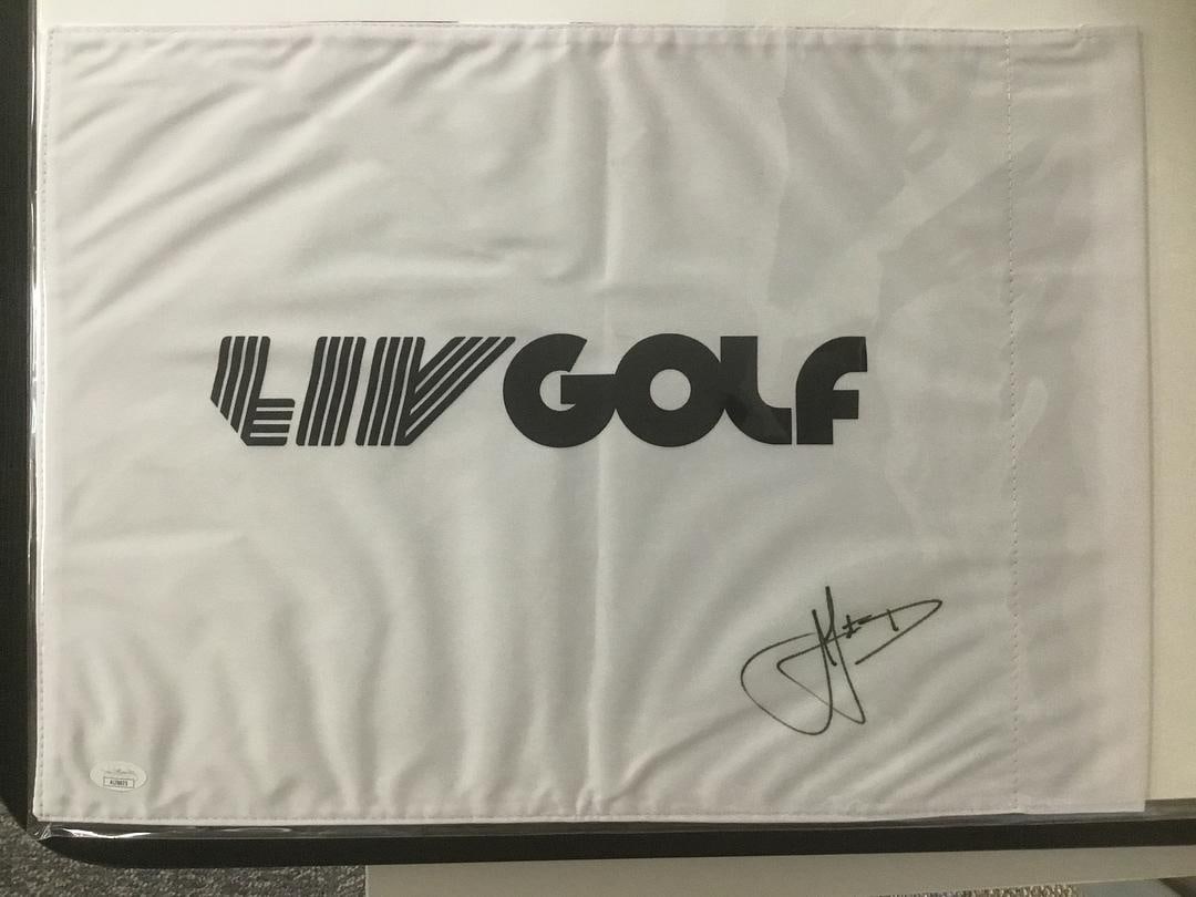 Cam Smith signed LIV Golf Pin Flag-JSA #AL78675: Cam Smith Signed LIV Golf #18 Pin Flag Authenticated by JSA Product Details: Official LIV Golf pin flag signed perfectly by PGA/LIV star Cam Smith . The signature i