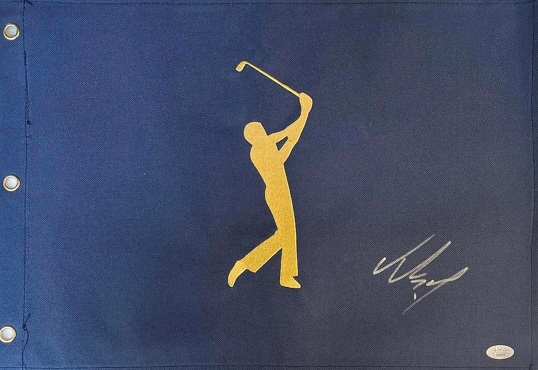 Tom Kim signed The Players TPC Sawgrass Pin Flag - JSA#AK80775: Tom Kim signed pin flag Official The Player TPC Sawgrass flag signed by professional golfer Tom Kim. Comes with COA from James Spence Authentication Product Details:Official The Players TPC Sawgrass p
