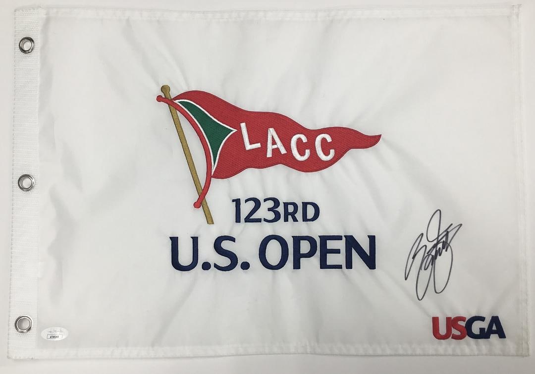 Rickie Fowler LACC 123rd U.S. Open USGA Signed Pin Flag-JSA AT49248 (1 of 4)