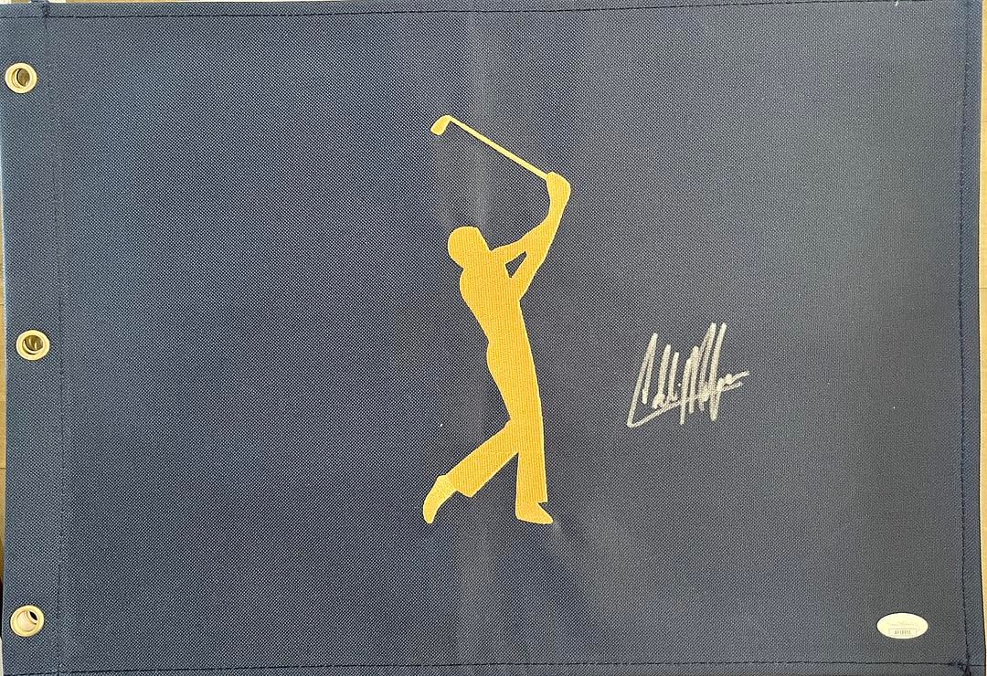 Collin Morikawa signed The Players Championship (Navy) Pin Flag-JSA AF18951 (1 of 3)
