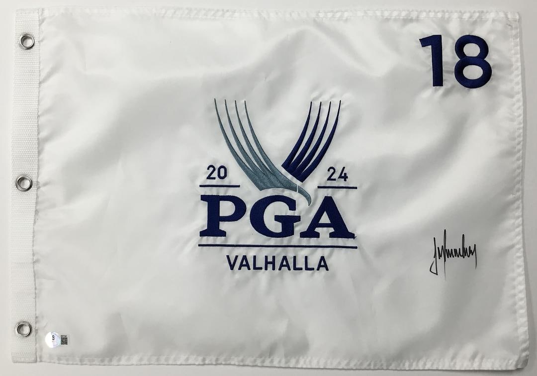 Justin Immelmann 2024 PGA Valhalla #18 Signed Pin Flag Beckett BR77397: Justin Immelmann Signed 2024 PGA Valhalla #18 Pin Flag Authenticated by Beckett Authentication Services Product Details: Official 2024 PGA Valhalla #18 pin flag signed pe