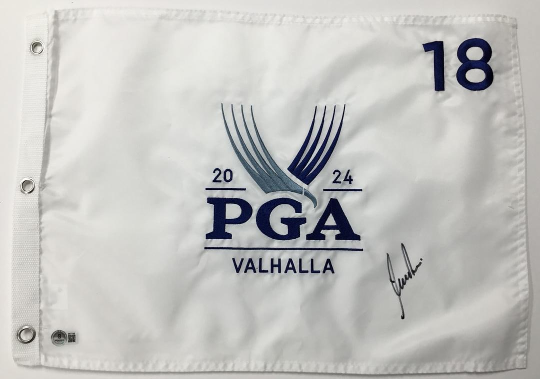 Nick Price 2024 PGA Valhalla #18 Signed Pin Flag Beckett BR77368: Nick Price Signed 2024 PGA Valhalla #18 Pin Flag Authenticated by Beckett Authentication Services P