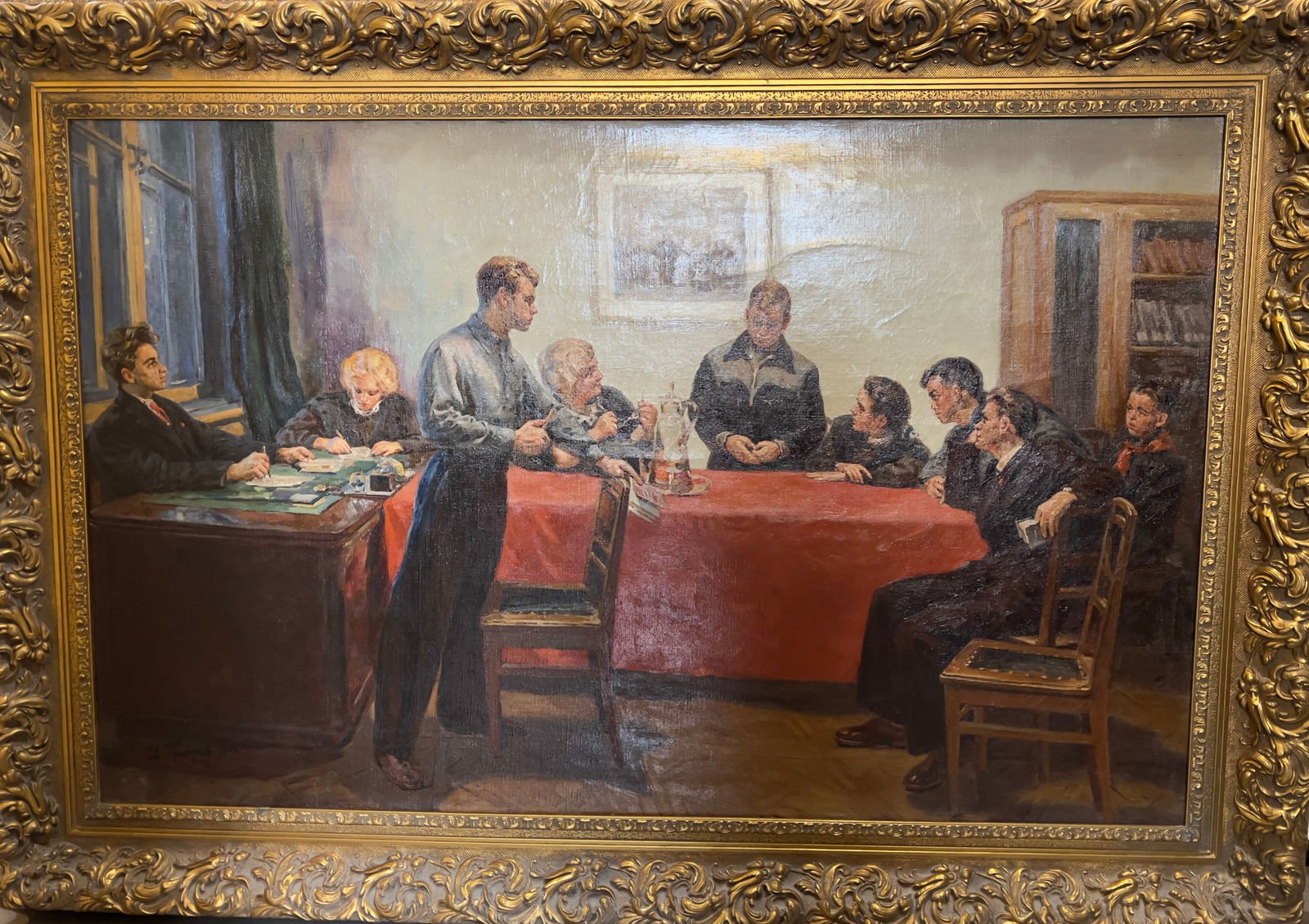 Sergiy Grigoriev – Discussion of a Bad Grade: Sergiy Oleksiyovych Grygoriev (1910-1988) was a prominent Ukrainian Soviet painter and graphic artist, renowned for his work within the Socialist Realism movement, influenced by impressionism.