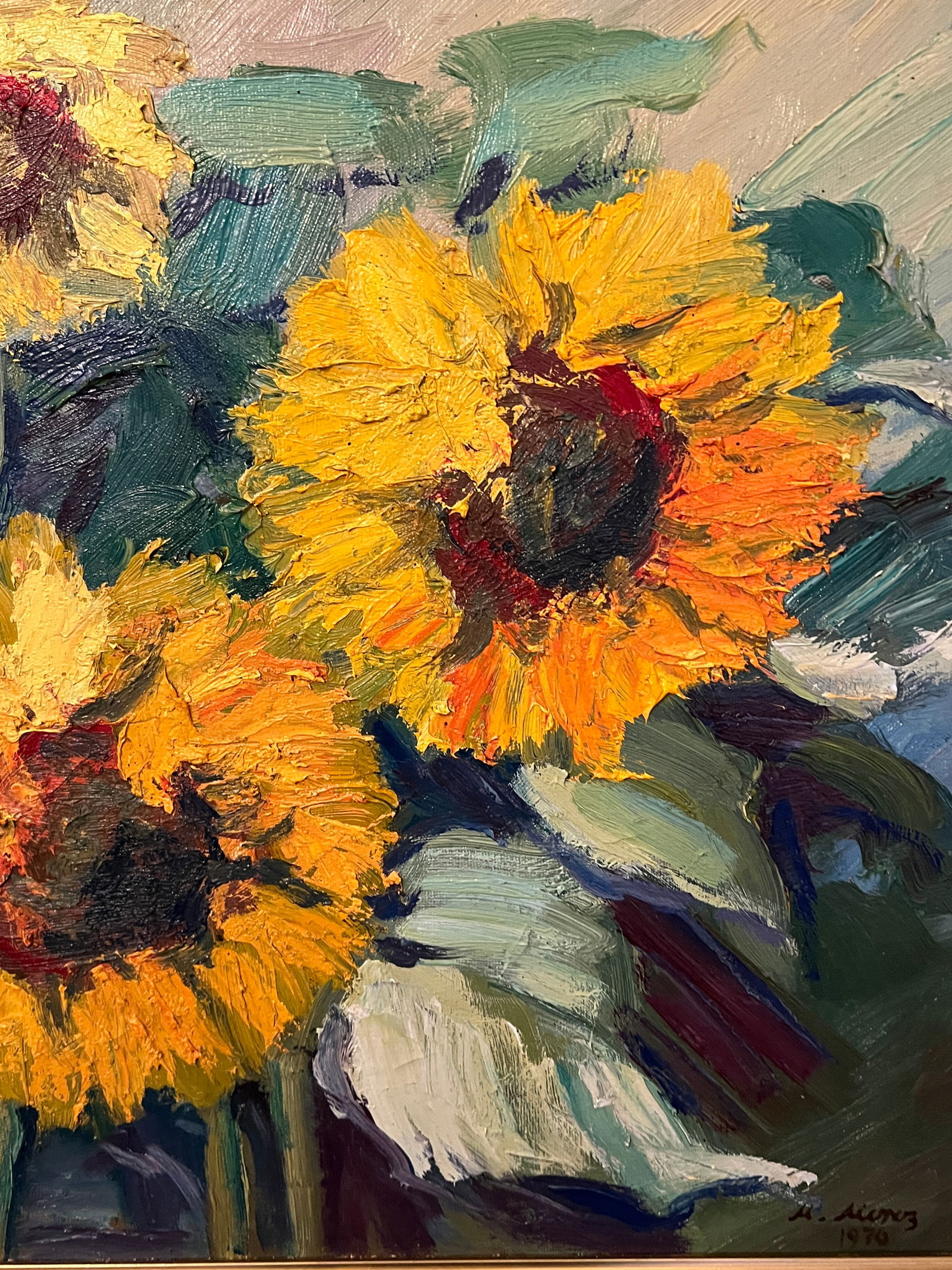 Mikhailo Moroz (XX c. Ukrainian American)– Three Sunflowers (1970) - 2