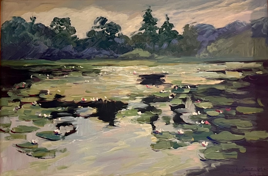 Yuri Skorupsky – Water Lilies: Yuri Skorupsky (born 1965) is a Ukrainian-American painter associated with impressionist and expressionist traditions. Since relocating to Chicago in the early 1990s, he has become recognized for