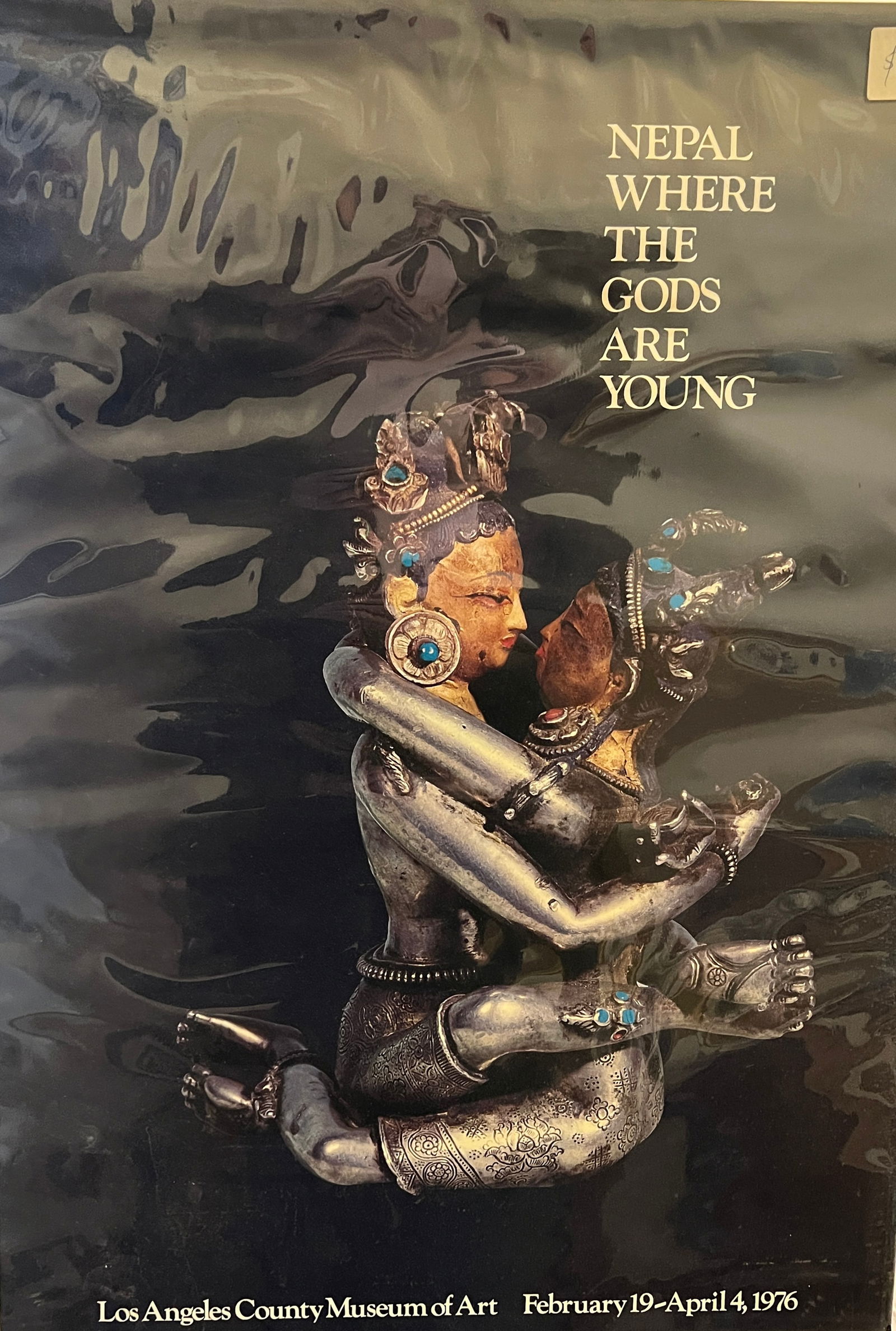 Los Angeles County Museum of Art — Nepal, Where the Gods Are Young (1976), Poster: Los Angeles County Museum of Art — Nepal, Where the Gods Are Young (1976), Poster.Museum exhibition poster for the Los Angeles County Museum of Art. It features a sacred Nepali sculptural pair in