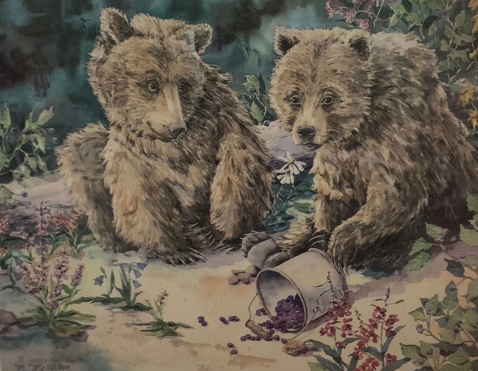 Barbara Mellblom (American Illustrator) — The Bears, Original Serigraph on Paper, Hand Signed: Barbara MellblomThe BearsSerigraph in colors on paperSigned in pencil and numbered 106/750Image: 14 x 18 in. (35.6 x 45.7 cm)Frame: 22 x 26 in. (55.9 x 66 cm)This charming composition by Barbara Mellb
