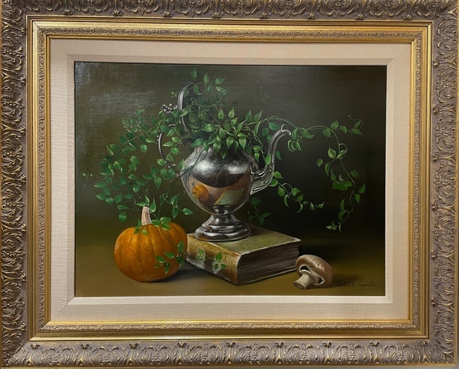 Roberto Lupetti 1918–1997 (Italian) – Still Life, Original Oil on Canvas Painting (1 of 2)