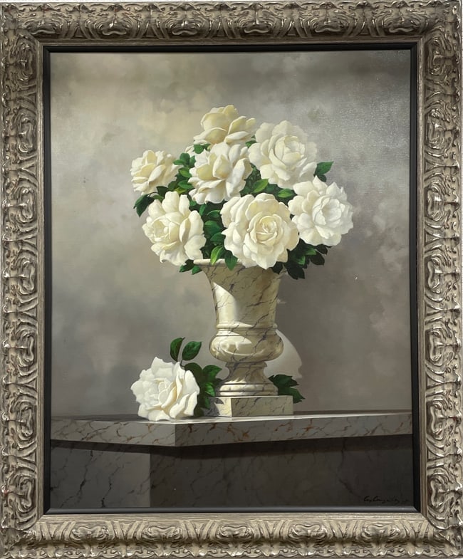 Lex Gonzalez b. 1938 (Filipino/American) – Still Life, Original Oil on Canvas Painting (1 of 1)