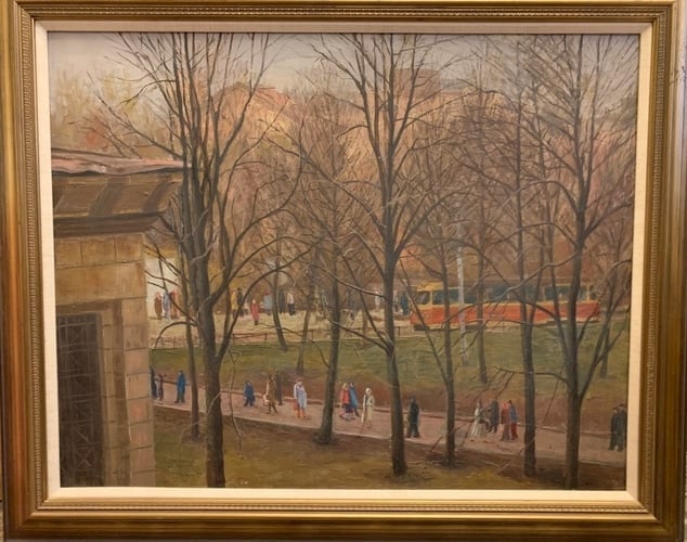 Kulakovskiy (Russian Artist XX c.) – Autumn in Moscow, Original Oil on Canvas Painting (1 of 7)
