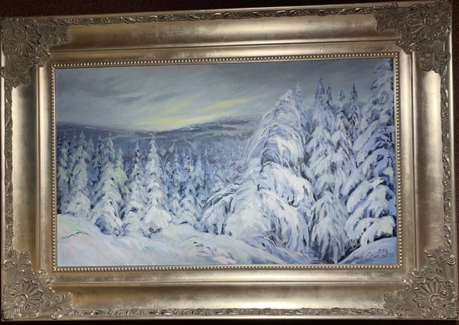 Yuri Skorupsky b. 1965 (Ukrainian/American) Winter in the Colorado, Original Oil on Canvas Painting (1 of 6)