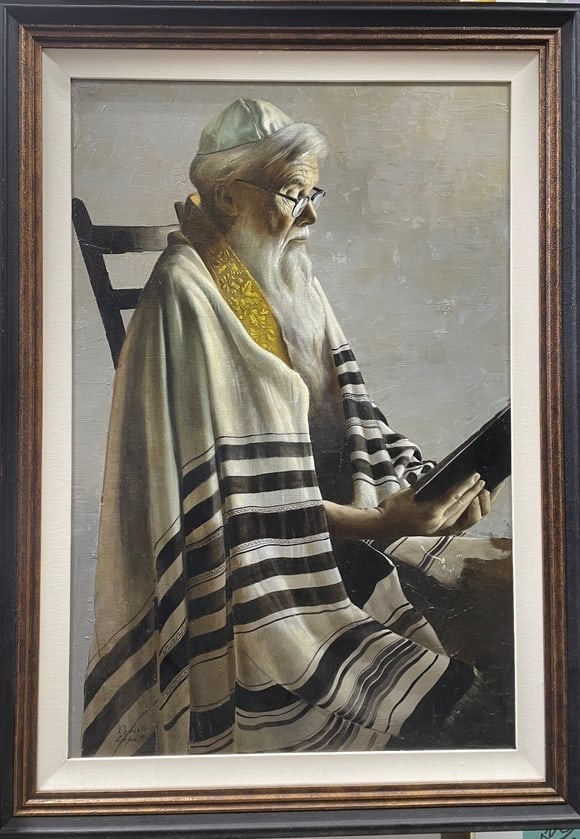 Roberto Lupetti 1918–1997 (Italian/American) – Portrait of Old Jewish Rabbi, Original Oil (1 of 4)