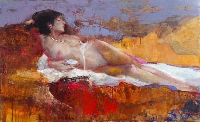Serhiy Reznichenko b. 1968 (Ukrainian) — Nude, Original Oil on Canvas Painting (1 of 4)