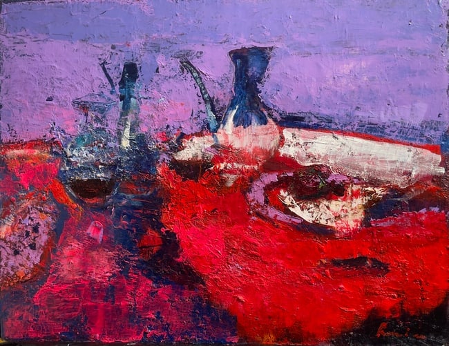 Serhiy Reznichenko b. 1968 (Ukrainian) — Eastern Still Life, Original Oil on Canvas Painting (1 of 4)