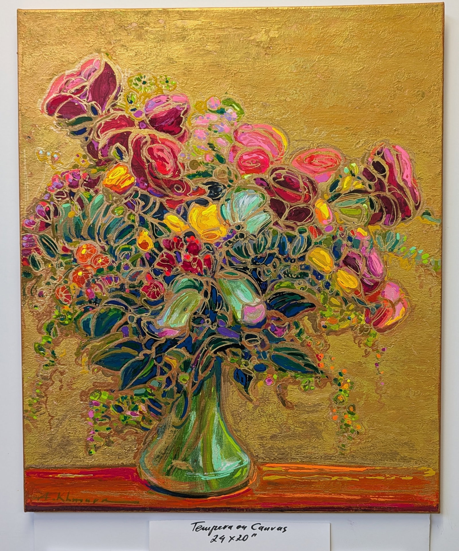 Anatoliy Khmara b. 1956 (Ukrainian) –"Glory to Beautiful You!", Original Tempera on Paper Painting: Artist: Anatoliy Khmara (Ukrainian, b. 1956) Title: "Glory to Beautiful You!" Medium: Tempera on paper Dim