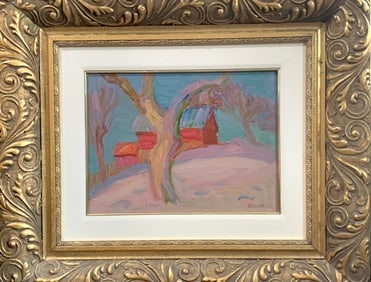 Mykola Nedilko — Winter Warm Day, Original Oil on Canvas on Board Painting: Artist: Mykola Nedilko (Ukrainian, 1912–1979) Title: Winter Warm Day Medium: Original Oi