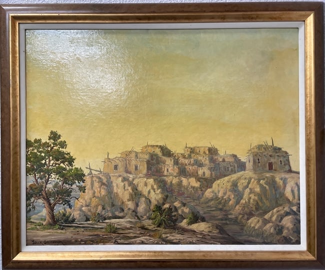Jack Grisham 1913–1994 (American) — Adobe, Original Oil on Panel Painting (1 of 2)