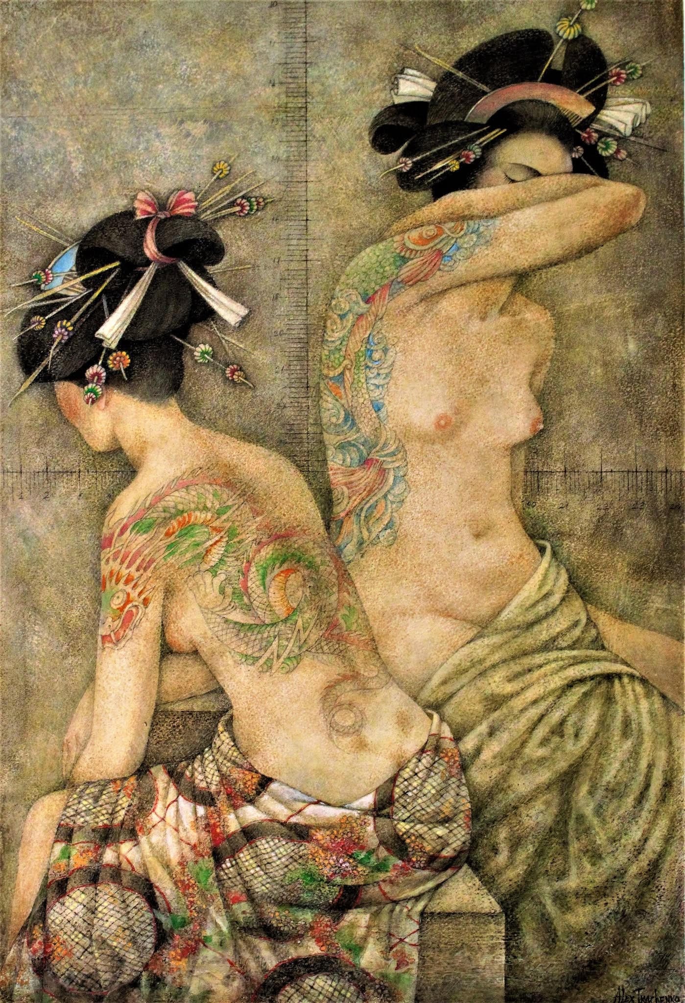 Oleksander Tkachenko (b. 1952, Ukrainian/American) — Reflections, Original Mixed Media Painting (1 of 1)