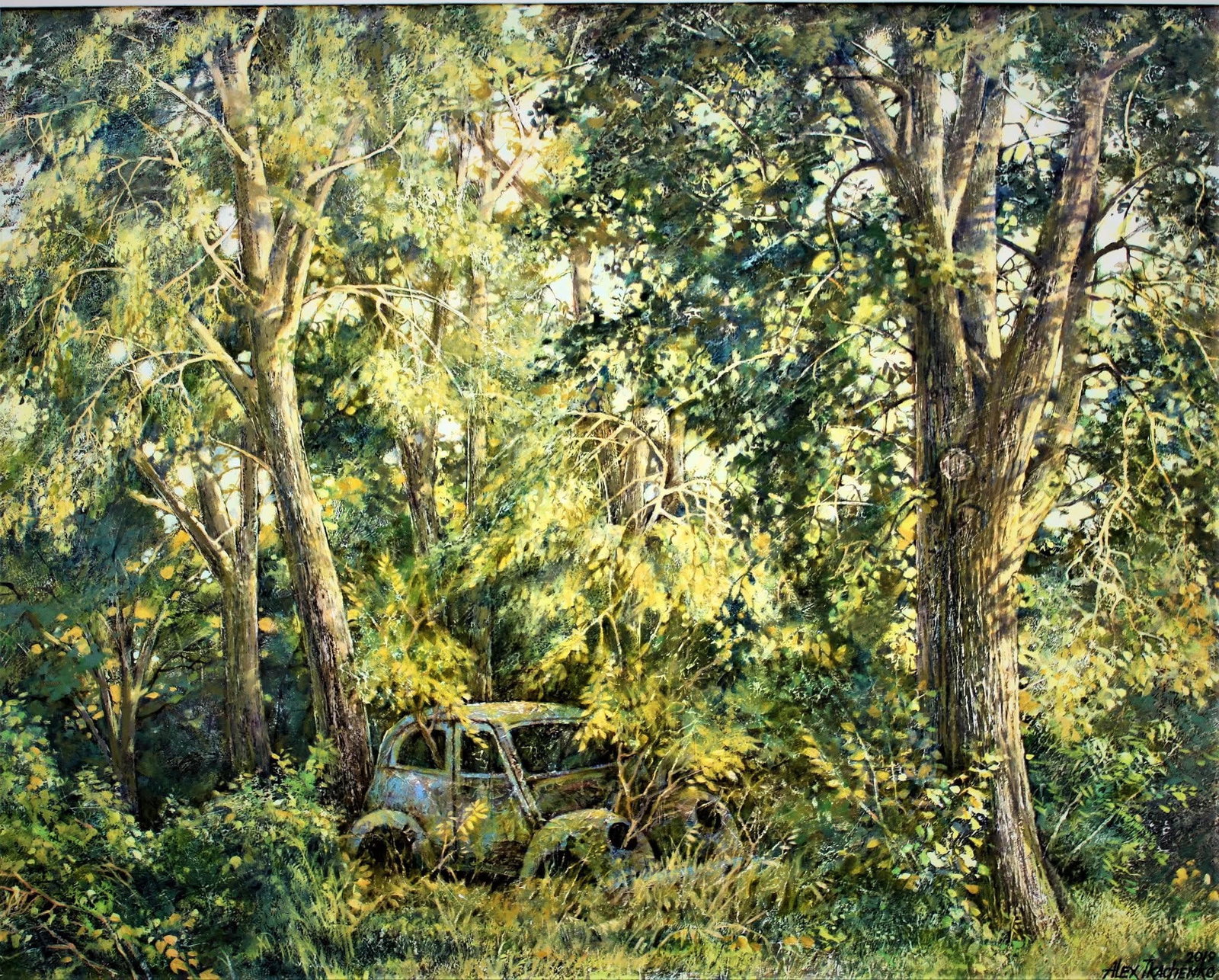 Oleksander Tkachenko b. 1952 (Ukrainian/American) — Forgotten Forest, Original Mixed Media (1 of 1)