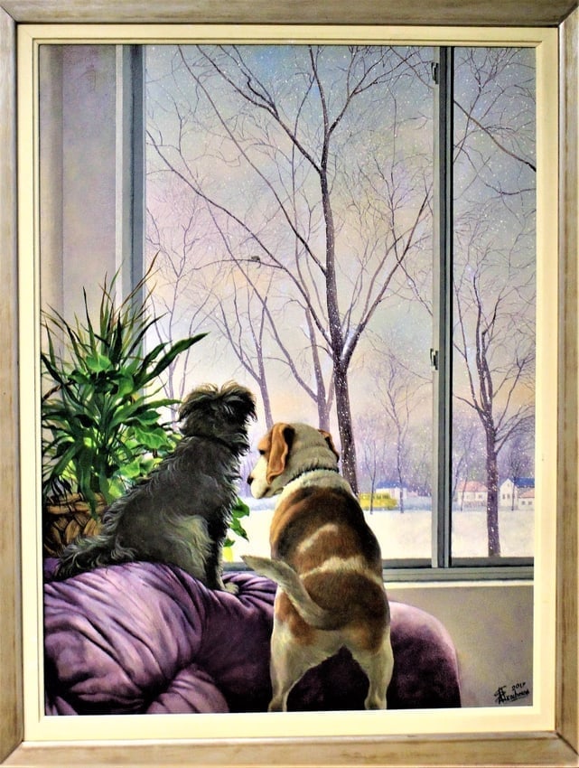Oleksander Tkachenko b. 1952 (Ukrainian/American) — Jack and Willy, Original Mixed Media Painting (1 of 4)
