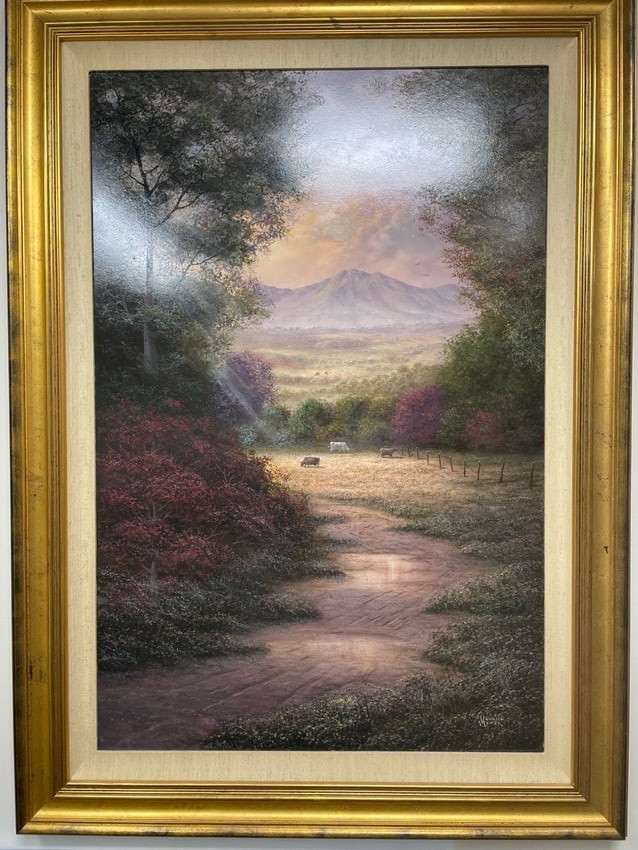 Maurice Meyer b. 1936 (American) — Lost Cattle, Original Oil on Panel Painting (1 of 2)