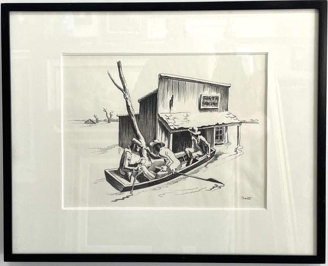 Thomas Hart Benton 1889–1975 (American)– The Investigation (1938), Lithograph on Paper (1 of 1)