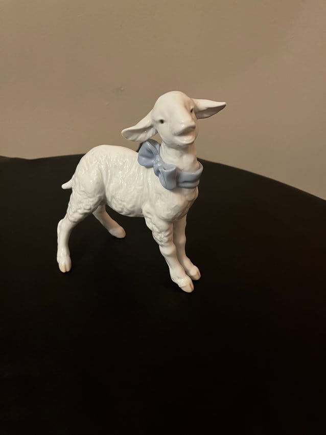 Authentic Retired Lladró "Baby Boy Lamb" #6546 Glossy Porcelain Figurine by Virginia González, (1 of 9)
