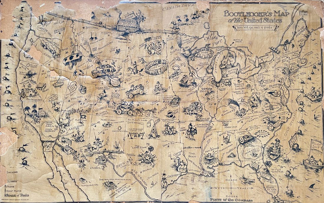 Edward Gerstell McCandlish (1887-1946) - Bootleggerâ€™s Map of the United States 1926 (1 of 4)