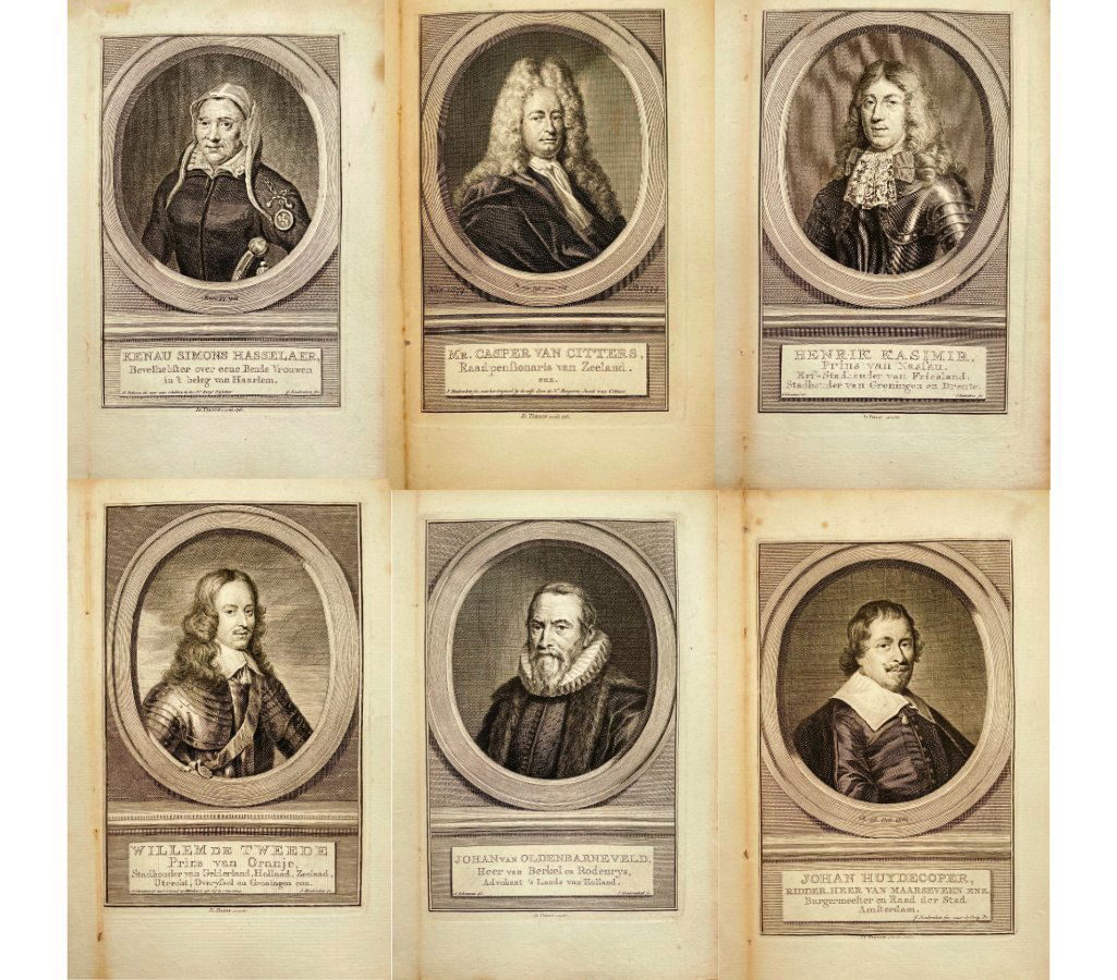Antique Engraving Print - Set of 6 Prints - Portraits of Various Italian Dutch Culture and Politics (1 of 7)
