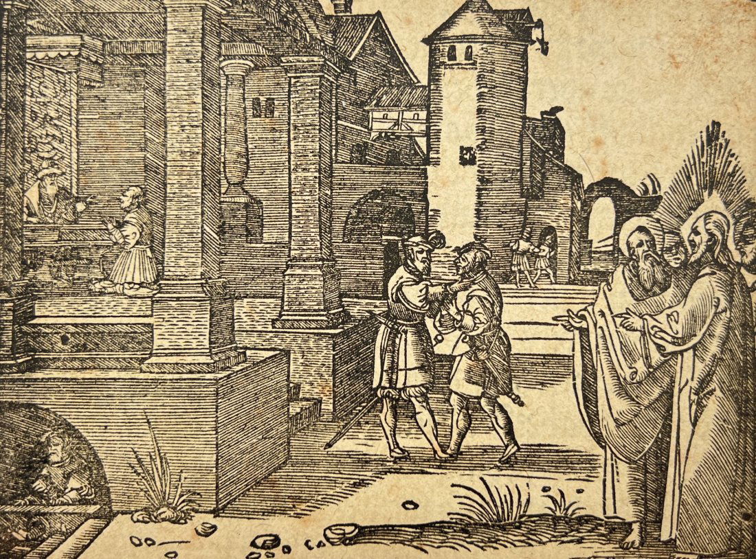 Antique Woodcut - Hauspostille, Martin Luther - Religion - Lord's Prayer - Jesus (1 of 2)