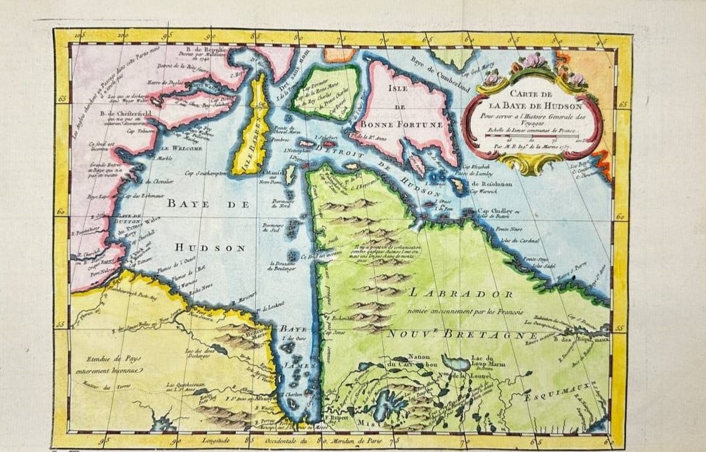 Rare Antique Map - Hudson Bay Chart - Old Map of North America - Bellin - Jacques (1 of 3)