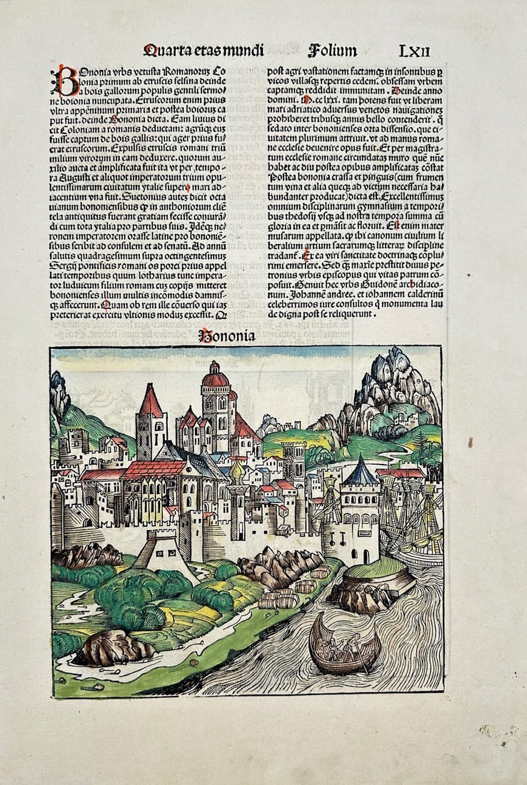 Antique Print - View of Bologna, Byzantium, Istanbul, Constantinople - Schedel (1 of 5)