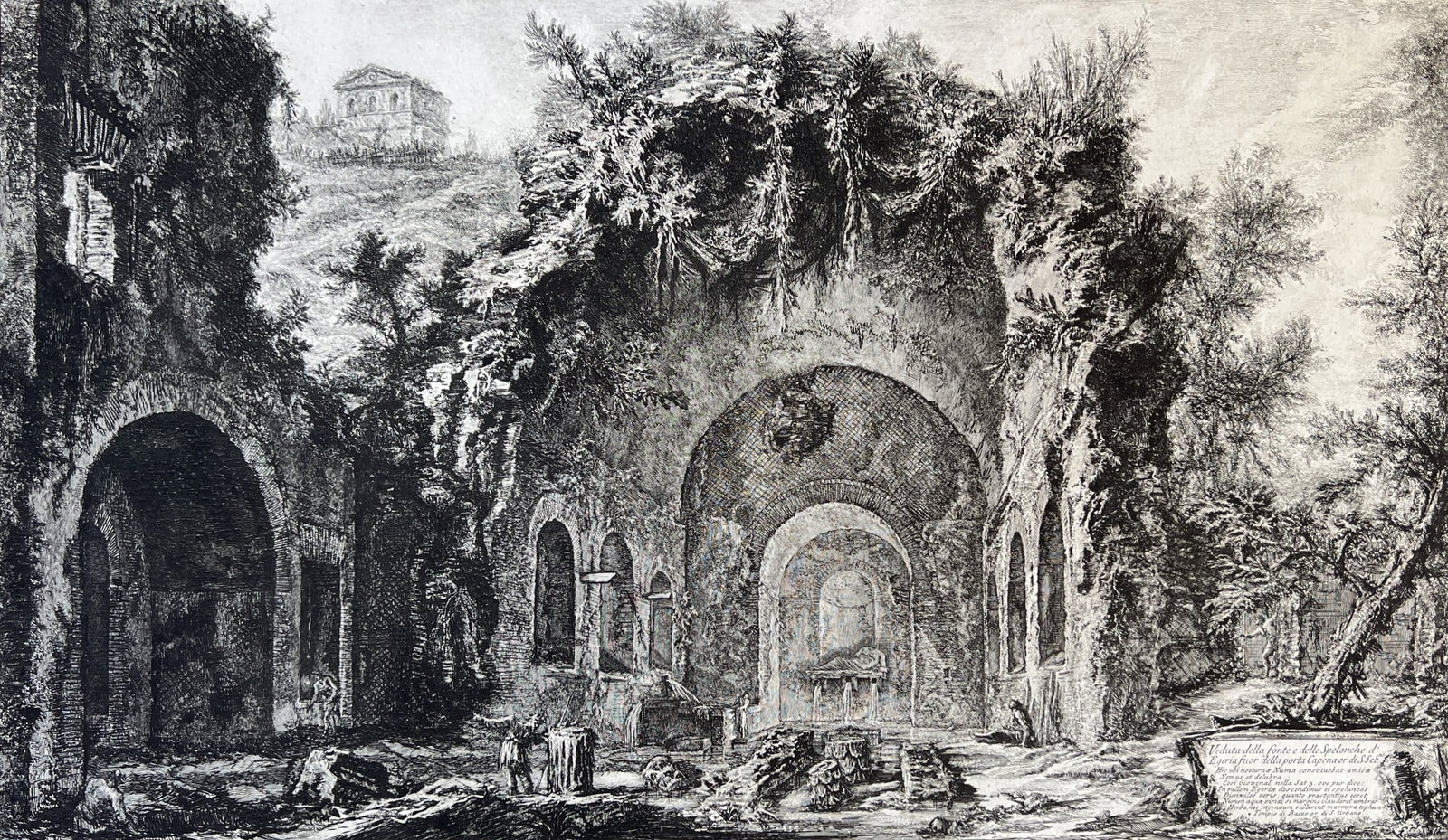 Antique Etching - Veduta della fonte e delle Spelonche d'Egeria - Piranesi 1766 (1 of 5)
