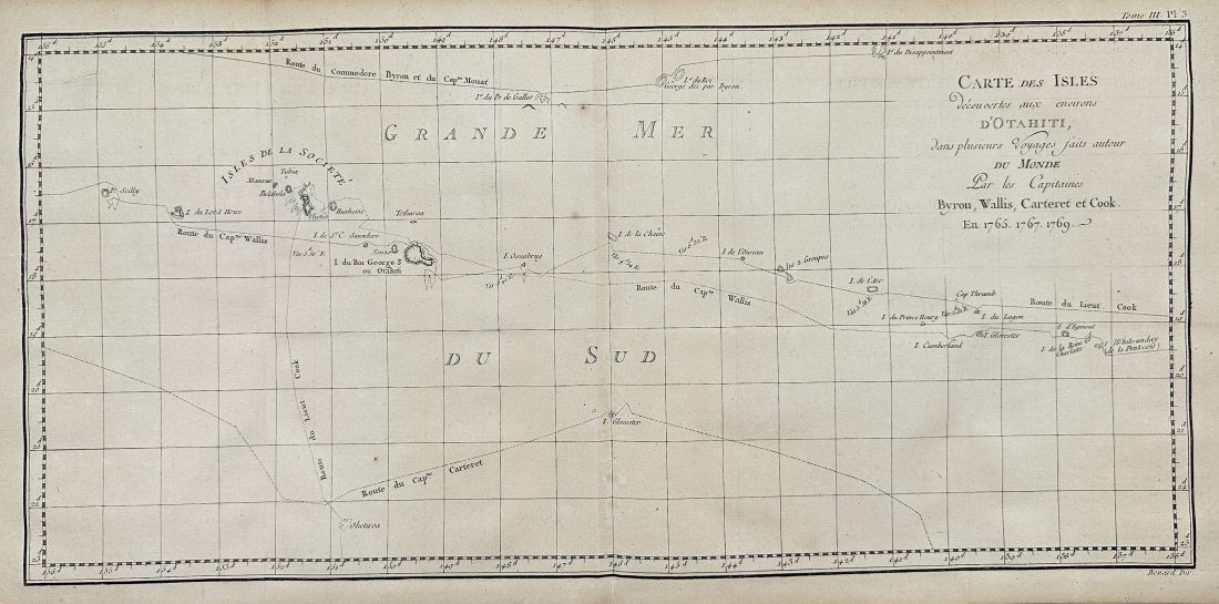 James Cook - Map of Tahiti, the Society Islands, and the Vicinity (1 of 2)