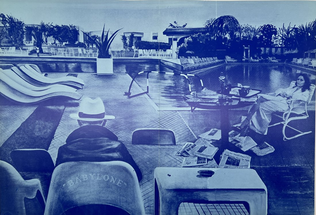 Jacques Monory (French, 1924-2018) - Original lithography - Babylone II: Original lithography by Jacques Monory, published in Paris by Galerie Maeght, 1978. Size 56 x 38 cm