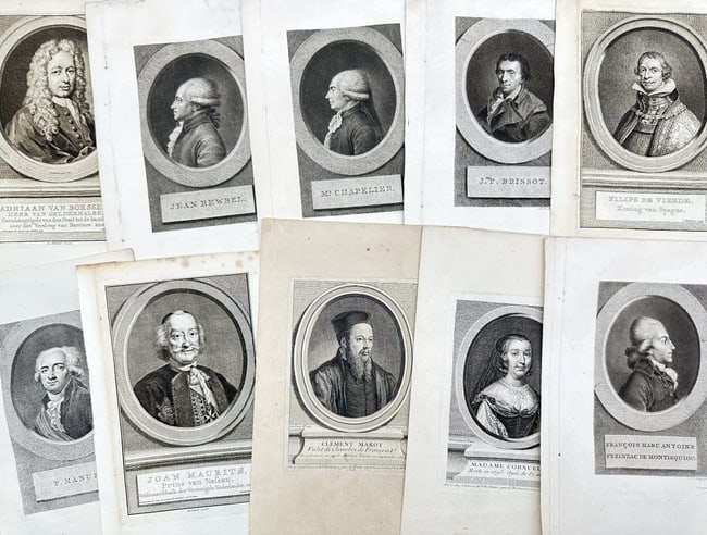 Set of 10 Portraits - Anne-Marie Bigot de Cornuel - Philip IV - Jacques Pierre Brissot (1 of 4)