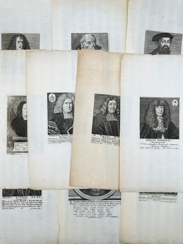 Set of 10 Portraits - Tobias Winckler - Gustav Georg Stecher - Tauber Johann Daniel Erben (1 of 5)