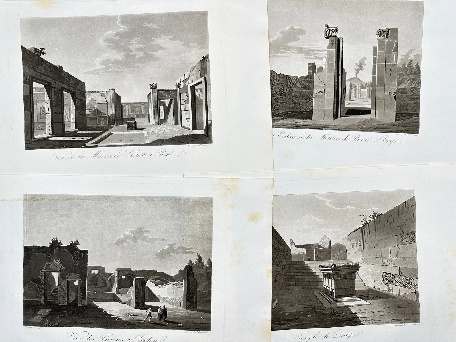 Paul Fumagalli -  View of Pompeii, Italy - The Ruins, Herculaneum - Temple of Priapus (1 of 3)