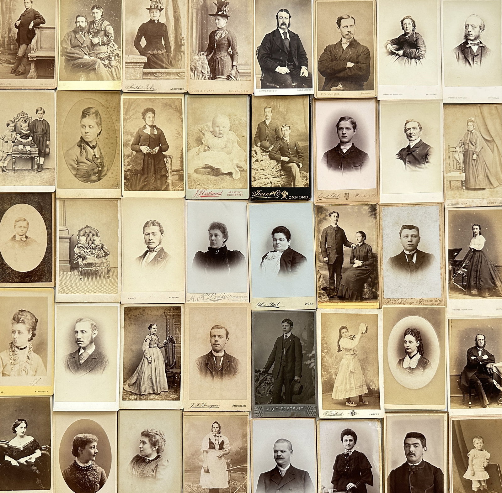 Lot of 40 Carte de Visite - R. Bachner, Smith & Tilley, Gunn & Stuart, J. J. Eastmead, A. Wyatt, F. (1 of 6)