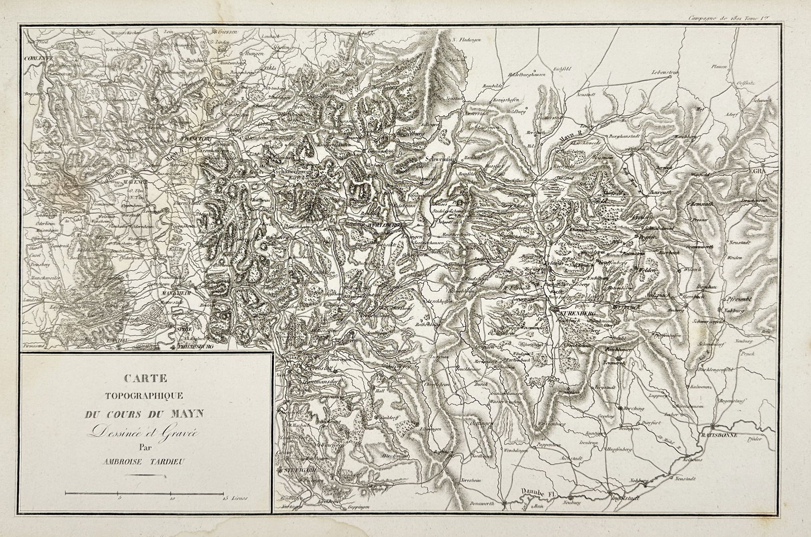 Ambroise Tardieu – Topographical Map of the Main River Basin – Copperplate Engraving (1 of 3)