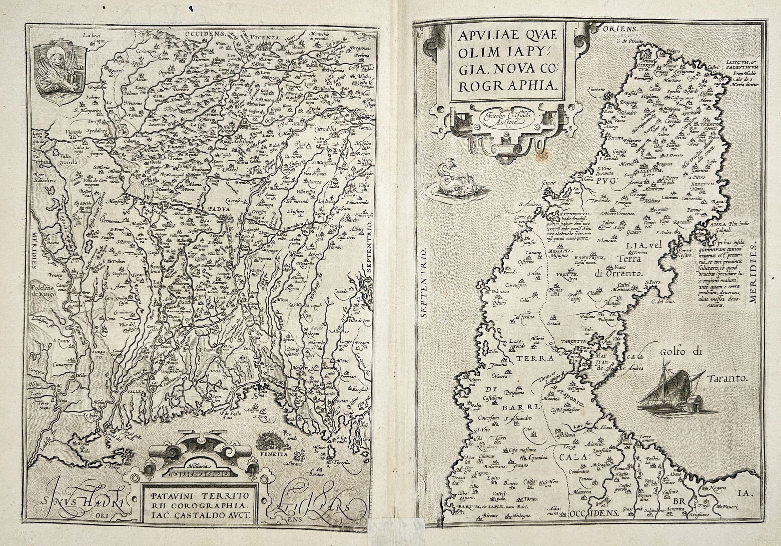 Giacomo Gastaldi / Abraham Ortelius (ed.) – Patavini Territorii Corographia & Apuliae quae (1 of 3)
