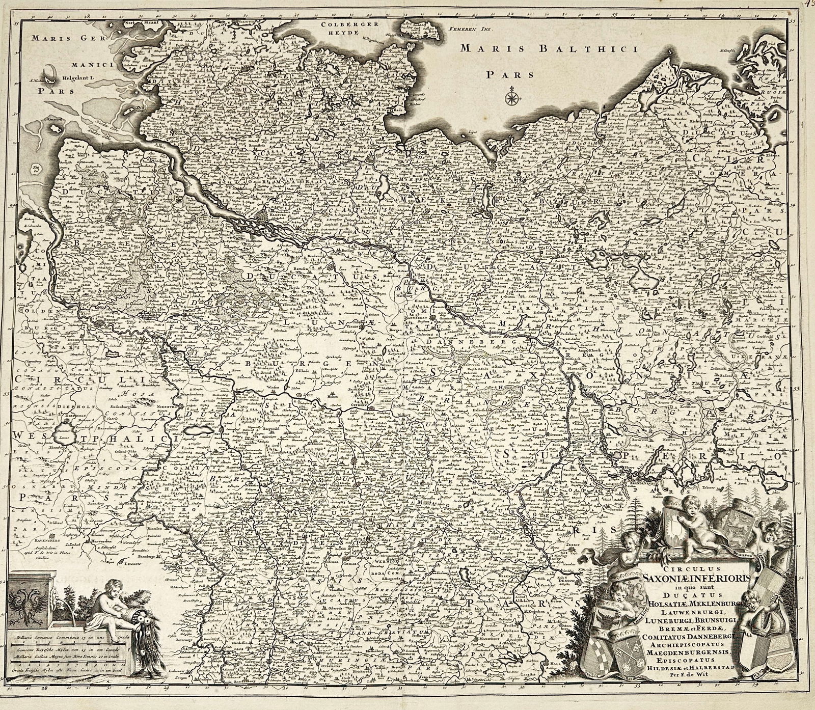 Frederik de Wit – Map of Lower Saxony / Circulus Saxoniae Inferioris – Engraving (1 of 3)