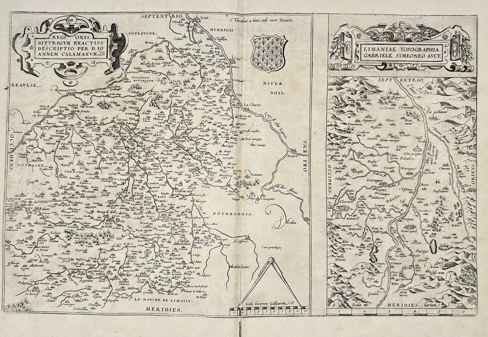 Abraham Ortelius (1527–1598), after Jean de l’Ancre & Gabriele Simeoni – Maps of Bituriges (1 of 3)