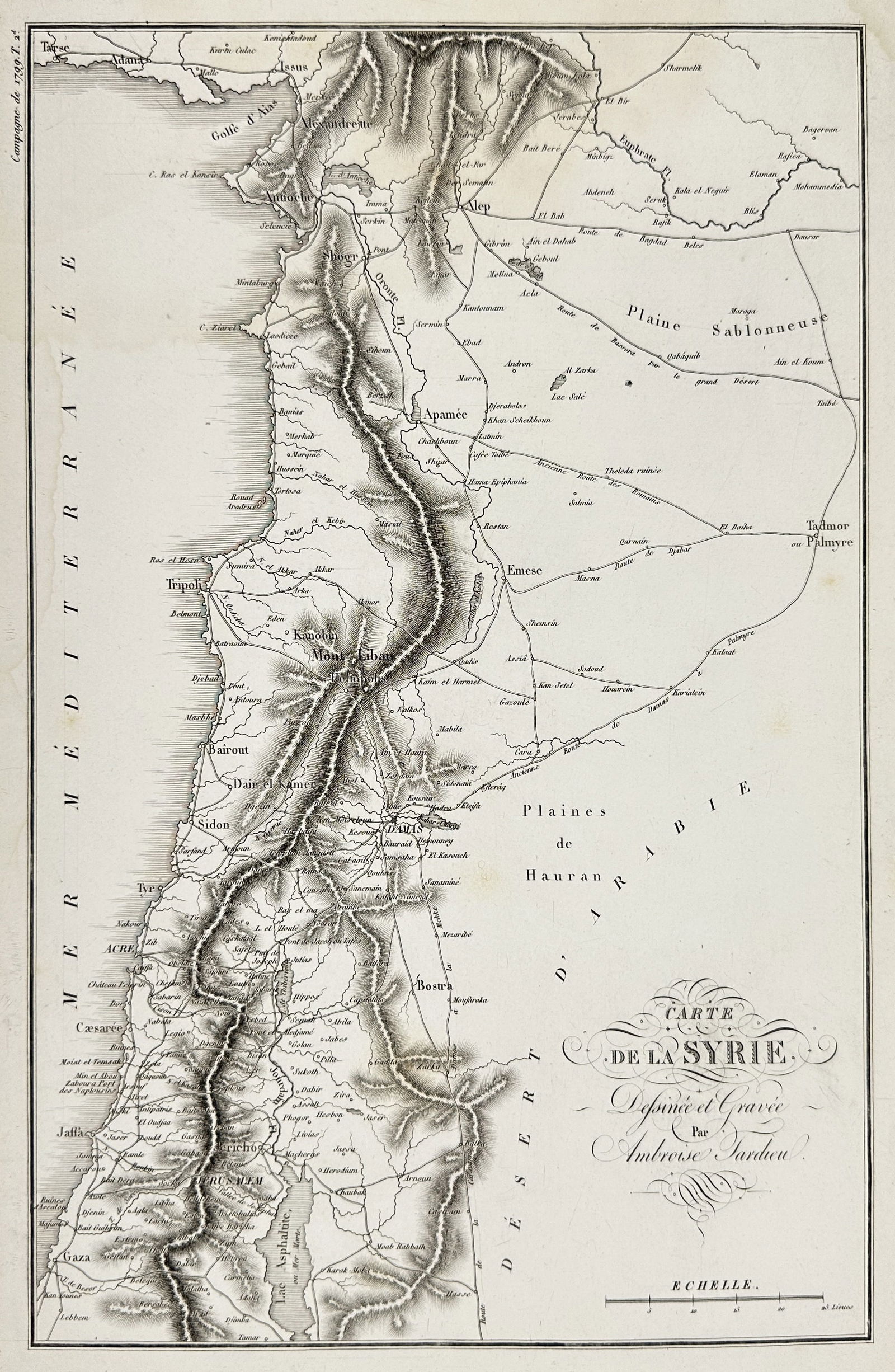 Ambroise Tardieu (1788–1841) – Map of Syria – Copperplate Engraving – c. 1825 (1 of 3)