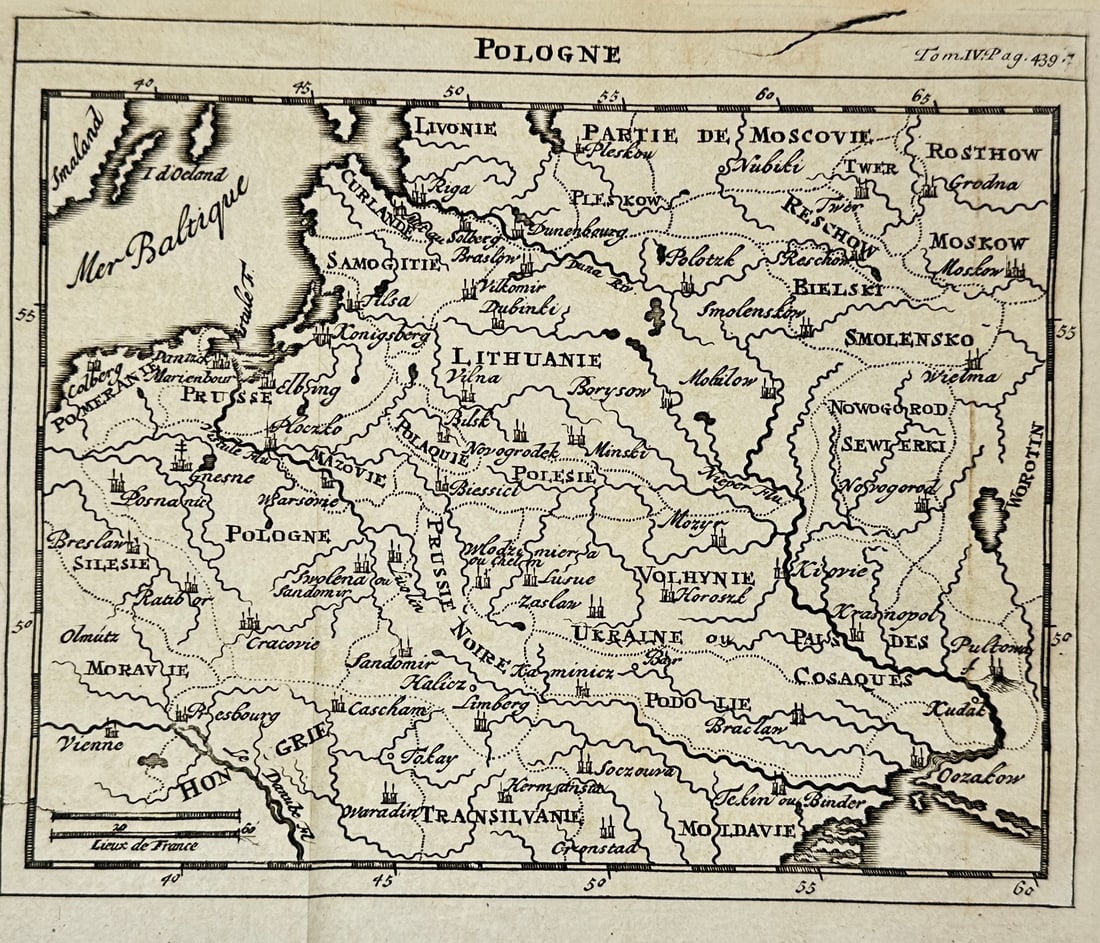 Henri Abraham Chatelain (1684–1743) – Map of Poland and Lithuania / Pologne (1 of 3)